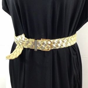 MMK braided gold leather belt M